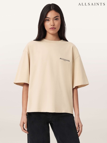 AllSaints Cream Halis Amelie T-Shirt (Y45855) | AED344