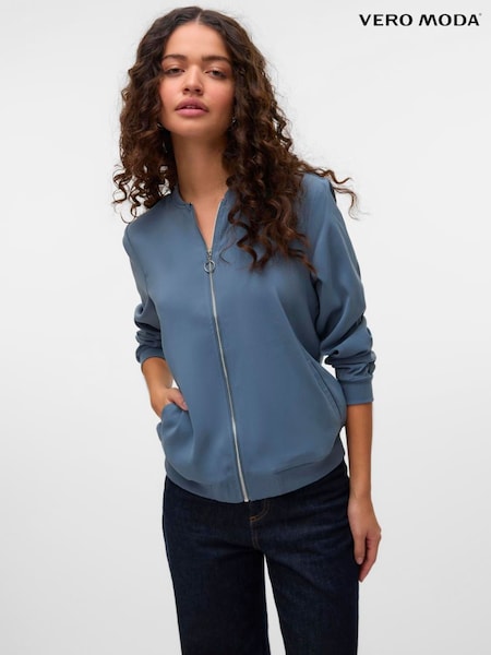 VERO MODA Blue Lightweight Bomber Jacket (Y46030) | AED204