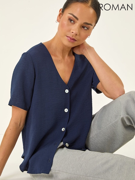 Roman Petite V-Neck Button Through Blouse (Y46147) | 64 €