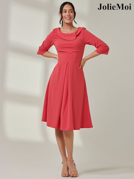 Jolie Moi Fold Neckline Midi Dress (Y46291) | 97 €