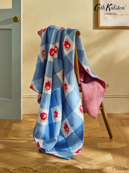 Cath Kidston Gingham Ροζ Πλεκτό ριχτό