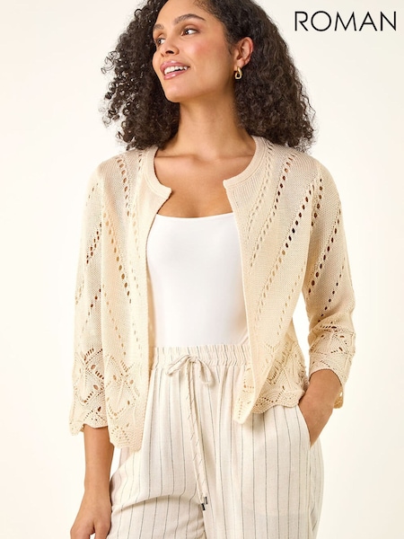 Roman Pointelle Knit Cardigan (Y46352) | ‏319 ر.س.‏