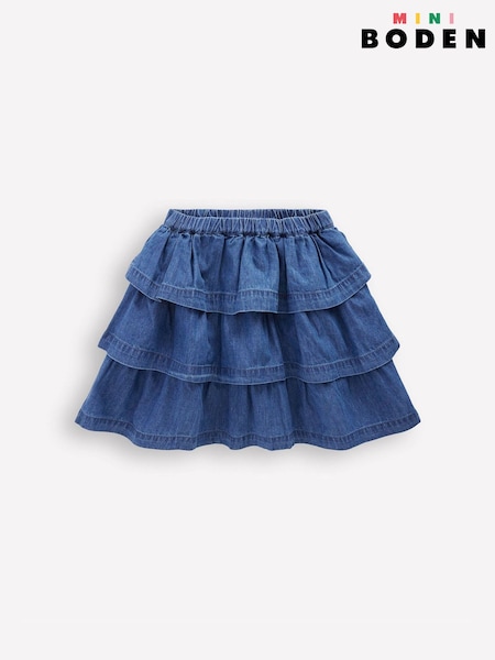 Boden Blue Ruffle Tiered Skirt (Y46608) | AED169 - AED204