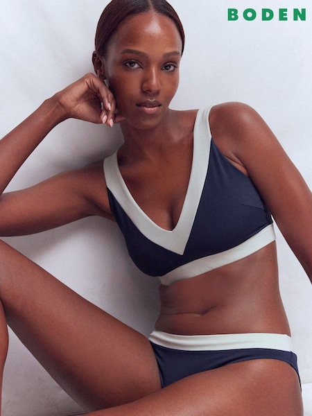 Boden Blue Campania Cross-back Bikini Top (Y46615) | AED262