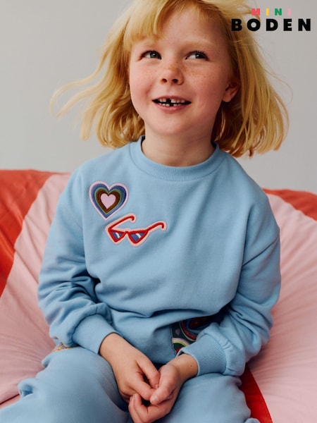 Boden Blue Bobbie Appliqué Sweatshirt (Y46693) | AED169 - AED204