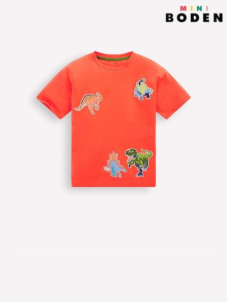 Boden Orange Short Sleeve Badge T-Shirt (Y46723) | AED111 - AED122