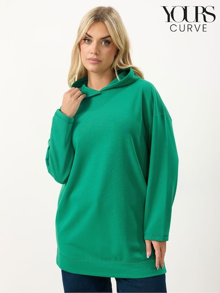 Yours Curve Green Seam Detail Hoodie (Y47011) | AED157