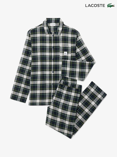 Blau - Regular Lacoste Plaid Flannel Pyjamas Set