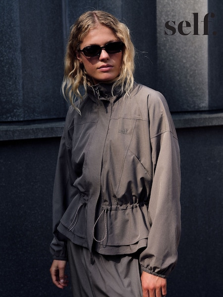 Stone - Self. 4 Way Stretch Funnel Neck Jacket