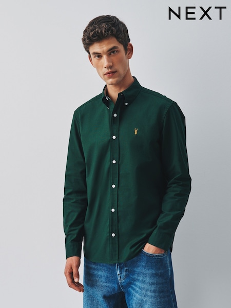 Green - Slim Fit Oxford Long Sleeve Shirt