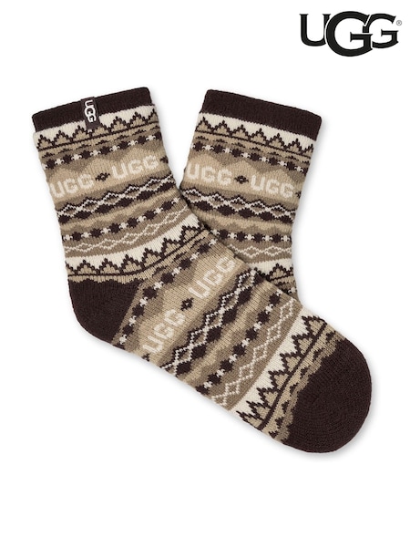 Brown - Ugg Cressida Cozy Quarter Socks