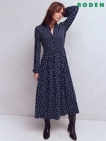 Boden Smocked Jersey Shirt Dress (Y47431) | kr1 869