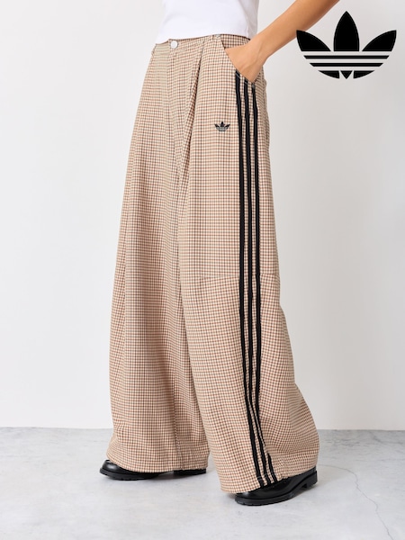 Beige - Adidas Originals Check Trousers