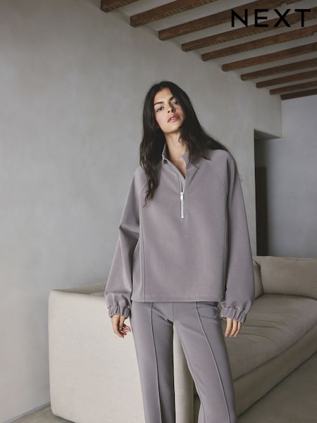 Taupe - Zip Neck Scuba Thermal Overhead