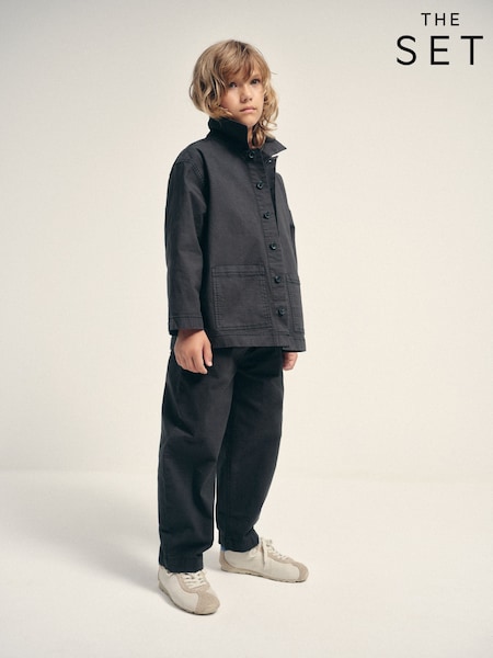 Navy/White - The Set 3 Piece Set Woven Shirt Trousers T-shirts