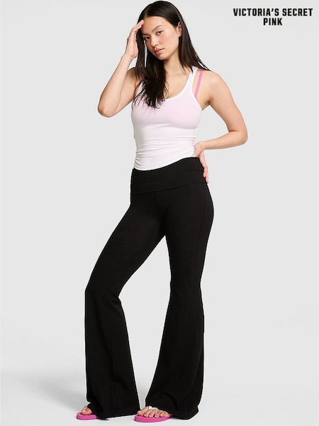 Black - Victoria's Secret Pink Cotton Foldover Leggings