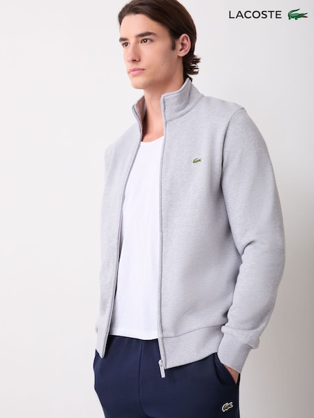 Silver - Regular Lacoste Regular Fit Zipped Fleece Sweatshirt