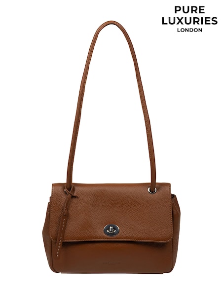 Pure Luxuries London Elka Leather Evening Brown Bag (Y48156) | $122