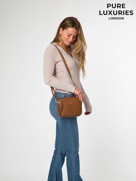 Pure Luxuries London Eris Leather Cross-Body Brown Bag (Y48157) | 68 €