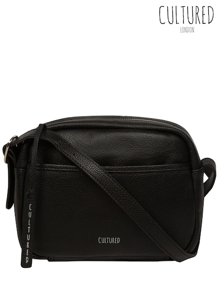Cultured London Ariella Leather Cross-Body Black Bag (Y48159) | AED227