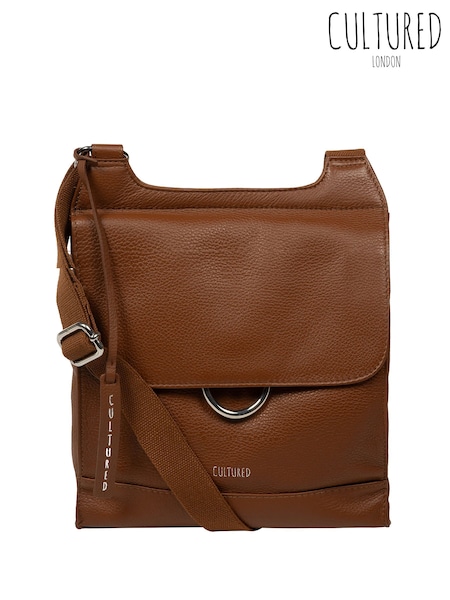 Cultured London 'Leigh' Leather Black Cross-Body Bag (Y48164) | AED227