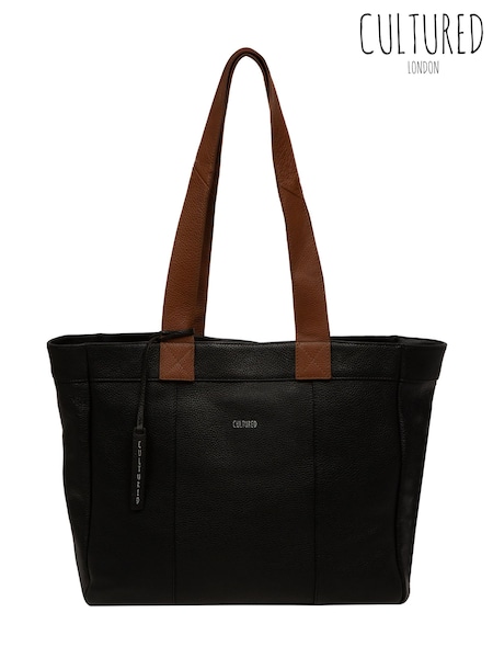 Cultured London Gisella Leather Black Tote Bag (Y48165) | SGD 95