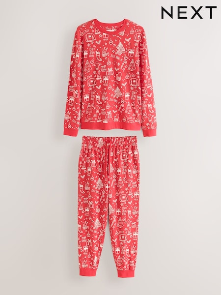 Red Jolly Vibes - Regular Matching Family Christmas Long Sleeve Pyjamas
