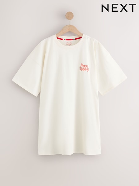 Ecru Happy Holidays - Matching Family Christmas Nightie