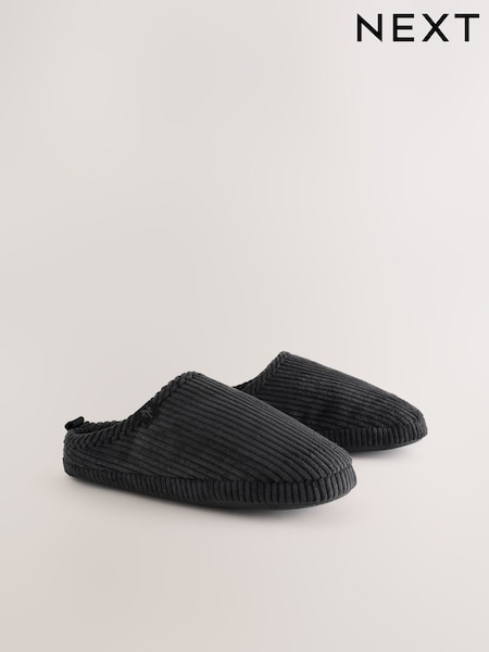 رمادي - Regular Corduroy Mule Slippers