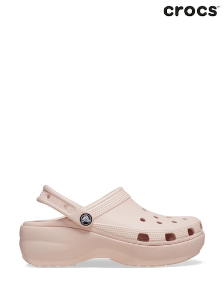 Crocs Cream Classic Platform Clogs (Y48570) | SGD 116