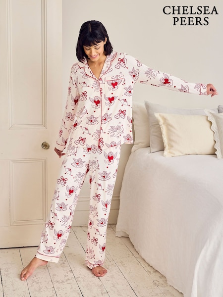 Chelsea Peers Valentine's Cherubs Print Long Pyjamas Set (Y48629) | ‏226‏₪
