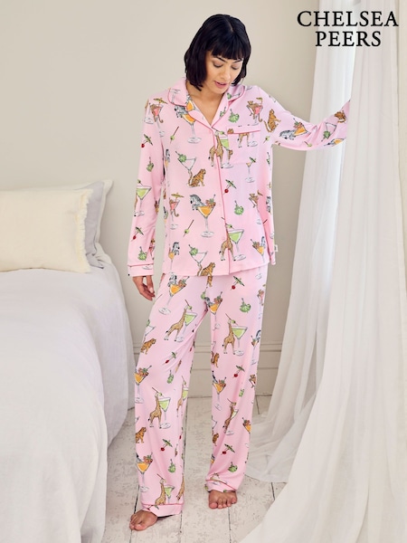 Chelsea Peers Martini Animals Print Long Pyjamas Set (Y48630) | ‏226‏₪