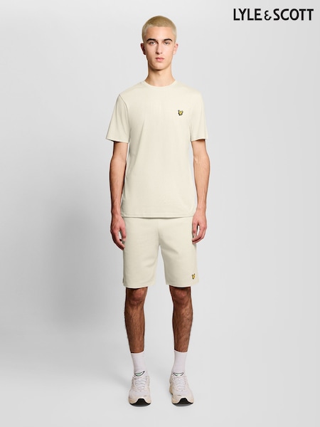 Lyle & Scott Cream Fly Fleece Shorts (Y48777) | AED320