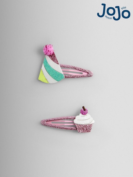 Bright Pink - Jojo Maman Bébé 2-pack Party Clips