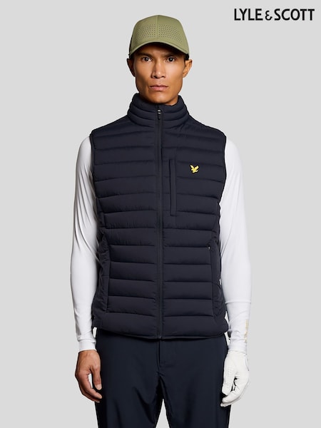 Lyle & Scott Blue Stretch Lightweight Quilted Gilet (Y48909) | 669 SAR