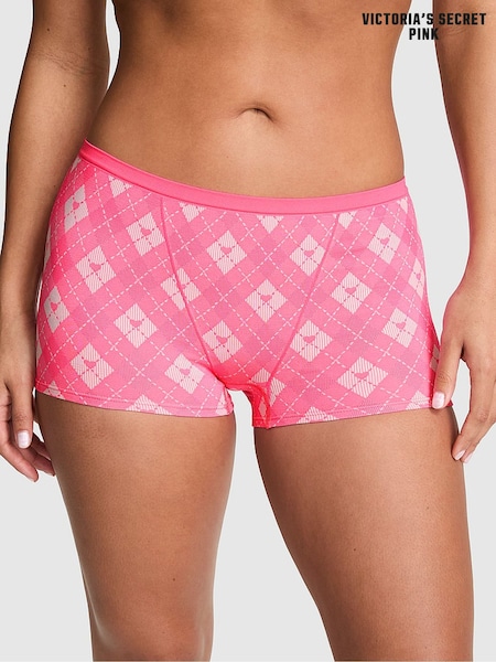 Pink Argyle Print - Victoria's Secret Pink Ribbed Seamless Knickers
