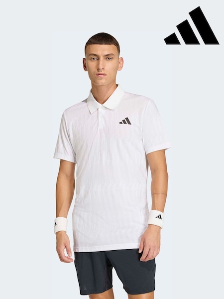 White - Regular Adidas Freelift Tennis Polo Shirt