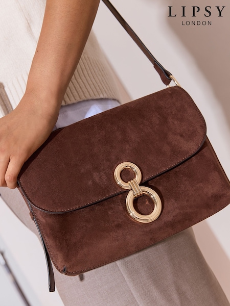 Chokoladebrung ruskind - Lipsy Hardware Satchel Cross-body Bag