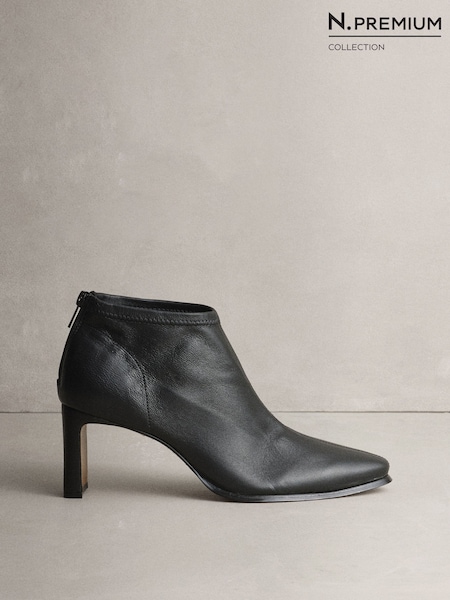 Чорний - N.premium Leather Chisel Toe Shoe Boots