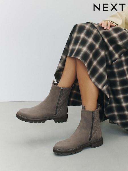 Gray - Forever Comfort® Black Casual Zip Chelsea Boots