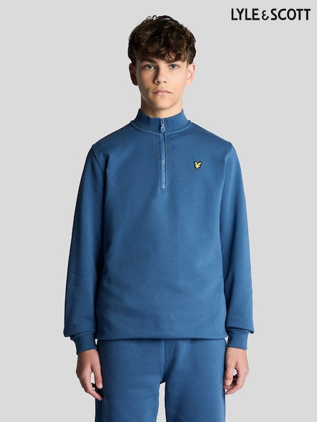 Blå - Lyle & Scott Quarter Zip Pullover Jumper (Y49594) | kr785 - kr864