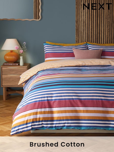 Brushed 100% Cotton Reversibile Duvet Cover and Pillowcase Set (Y49766) | 35 € - 69 €