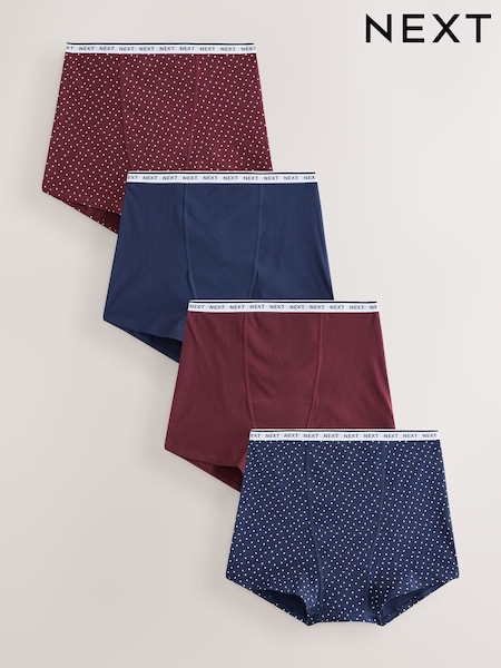 Black/Berry Spot - Heavy Flow Cotton Period Knickers 4 Pack