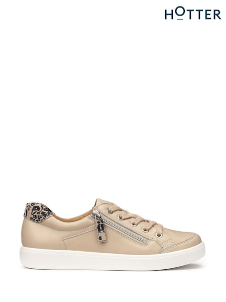 Natural - Hotter Chase Ii Lace-up Zip Trainers
