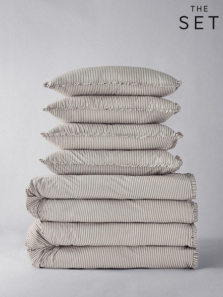 The Set 2 Pack Frill Duvet Cover And Pillowcase Set