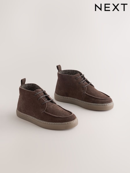 Brown Suede - Apron Lace Shoes
