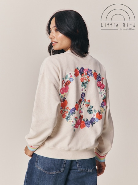 Floral Peace - Little Bird by Jools Oliver Oversized-Sweatshirt mit Rundhalsausschnitt