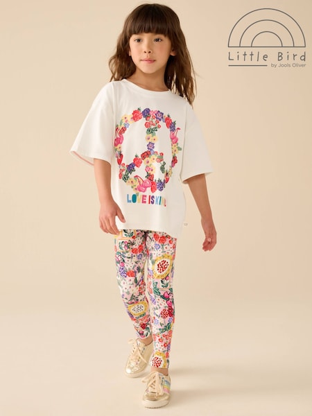 طبعة نزهة زهرية - Little Bird By Jools Oliver Short Sleeve T-shirt & Leggings Set
