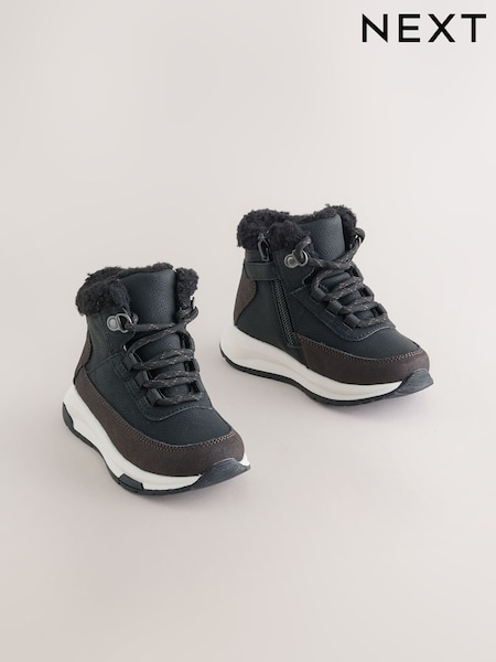 黑色 - Lace Up Walker Boots