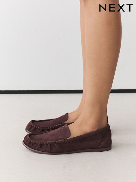 Chocolate Brown - Forever Comfort® Leather Round Toe Loafers